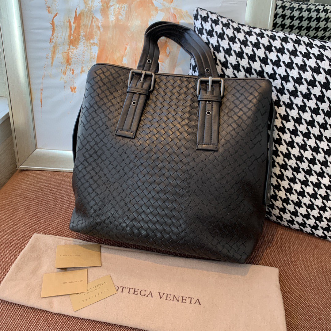 Bottega veneta 20新款胎牛皮编织手提包公文包 男士斜挎包 36cm