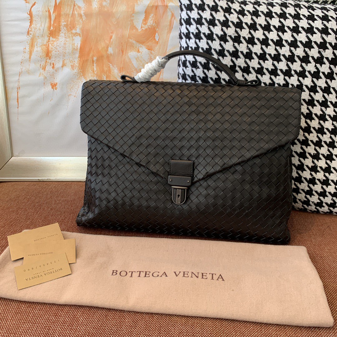 Bottega veneta 20新款胎牛皮编织手提包公文包男士斜挎包 40cm